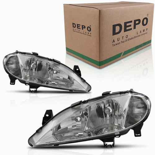 Par Farol Megane 00 01 02 03 04 2005 2006 Foco Duplo Cromado