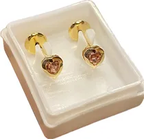 Comprar Luli Aros Enchapado Oro Tic Abridor Corazón Rosa Caravanas