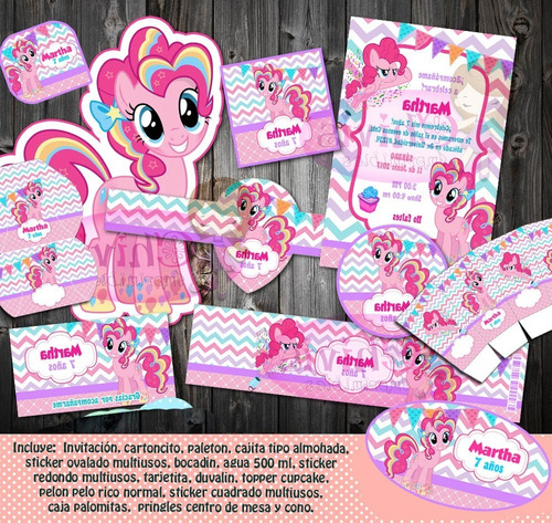 Kit Imprimible Pinki Pie My Little Pony Editable Candy Bar