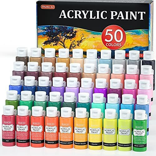 Pinturas Acrilica Para Lienzo 60ml Impermeable 50 Colores
