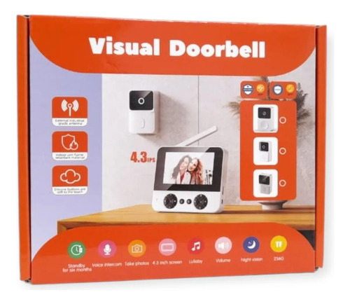 Portero Inhalambrico Inteligente Con Pantalla Hd Wi Fi Blanco