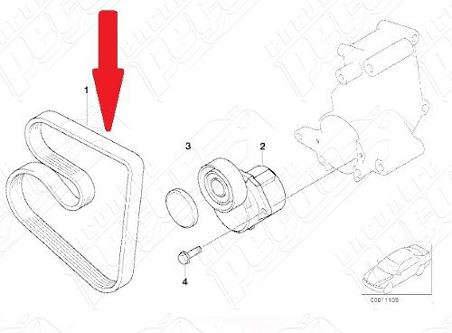 Correia Motor Poli-v Passat 3.2 V6 24v Fsi 2007-2008