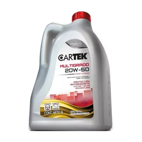 Aceite Multigrado Para Motor A Gasolina 20w-50 5 L Cartek