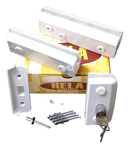 Fechadura Porta De Vidro Correr Kit 01 Hela Branco