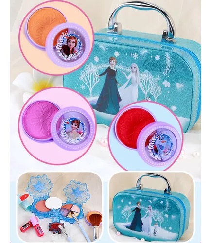 Disney Frozen - Juego de belleza para niñas, kit de maquillaje para niñas,  juego de maquillaje de juguete lavable real, regalo de Frozen, juego de
