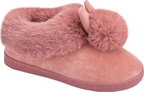 Pantufla Cerrada Peluche De Conejo  Mujer Confort Comodas