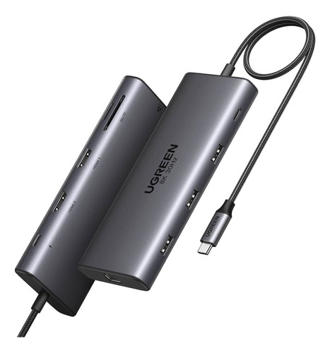 Hub Usb-c  10 En 1  2 Puertos Hdmi 8k,4k@60hz 3 Usb-a 
