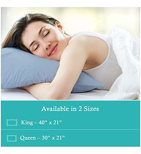 Juego De 2 Fundas De Almohada 600 Hilos 100% Algodón