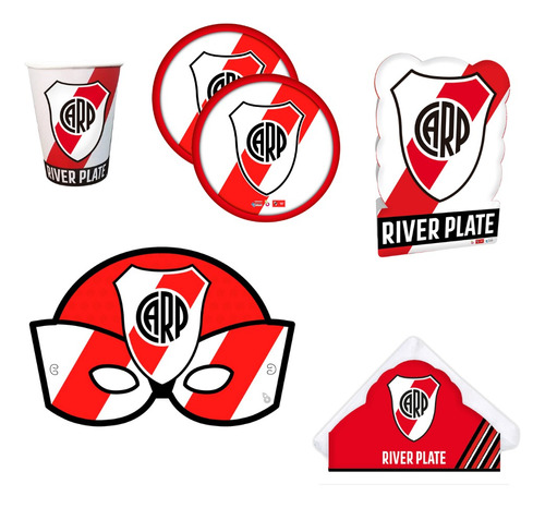 Combo Cotillon X 20 Chicos River Plate Piñata Vasos Bolsitas