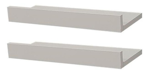 Imagem 1 de 7 de Kit 2 Prateleiras Porta Quadros 50 X 15cm Branca