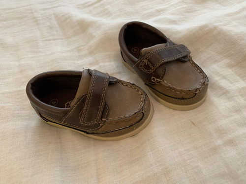 Zapatos Bebé 19 Marrones Con Velcro Impecables (Usado)