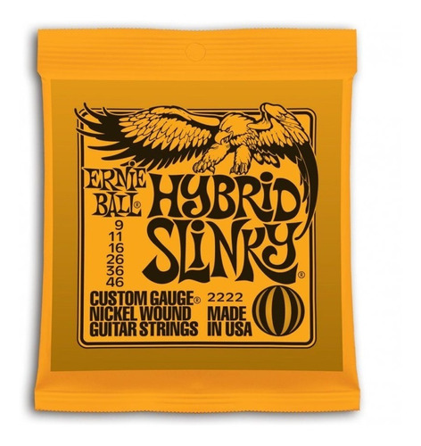 Encordadura Ernie Ball Naranja Calibre 9 - 46 Hibrid Slinky