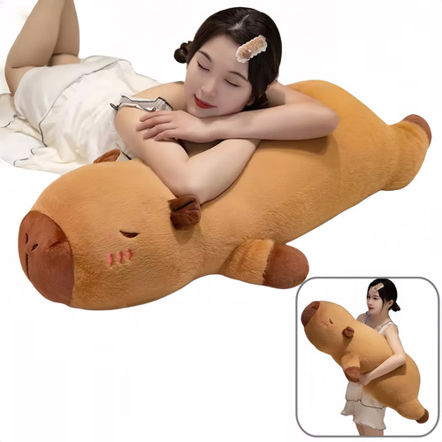 Almofada De Pelúcia Para Capivara Sono Longo 50cm