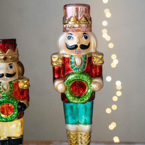 Figura De Cascanueces De Navidad Figuras Grande Base Dorada