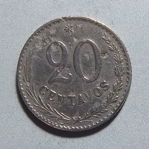 Paraguay 20 Centavos 1903 Bueno Km 8