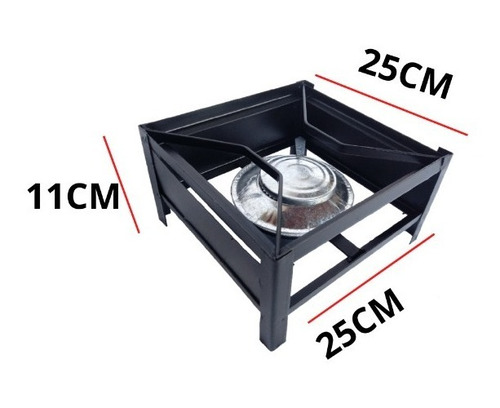Fogareiro A Álcool Com Tripé Grande 25x25x11