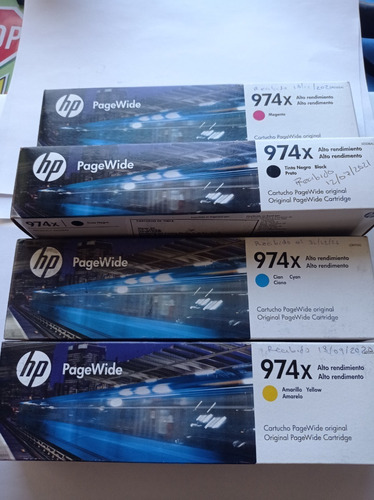 Kit De 4 Tintas 974x Para Impresora Hp Pagewide Pro (Reacondicionado)