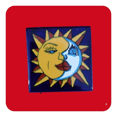 Imagen 4 de 9 de 100 Azulejos De Cerámica Tipo Talavera 5x5 Cm Confeti