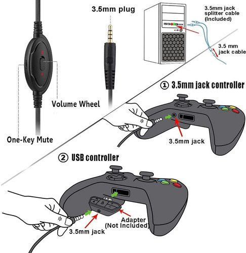 Auriculares Para Juegos Para Xbox One, Ps4, Nintendo Interru