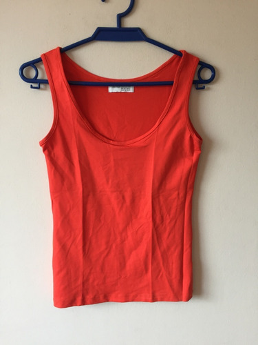 Polera Básica Naranja Zara S