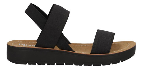 Zapato Abierto Pr411777 Textil Correa Talon Flats Negro