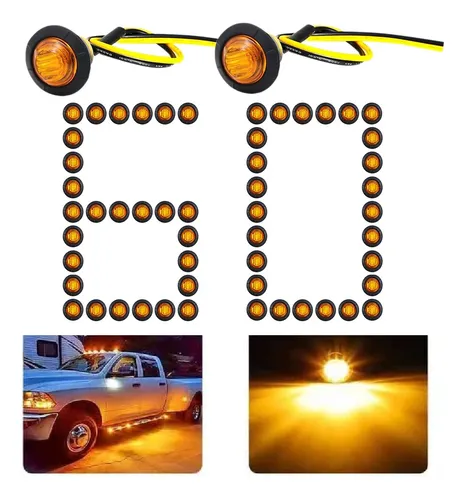 comprar Luz Led Indicadora Lateral Para Camión 60pzs Ámbar 12v 24v