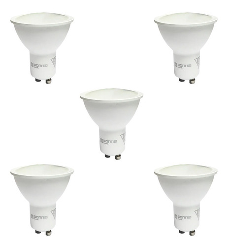  Dicroicas Led 5w 120° Gonna Luz Fria  Gu-10 Pack X 5 Un