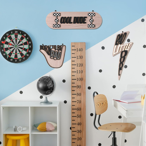 Briwoooody 3 Pcs Señal De Placa De Madera Rad Little Dude Wo