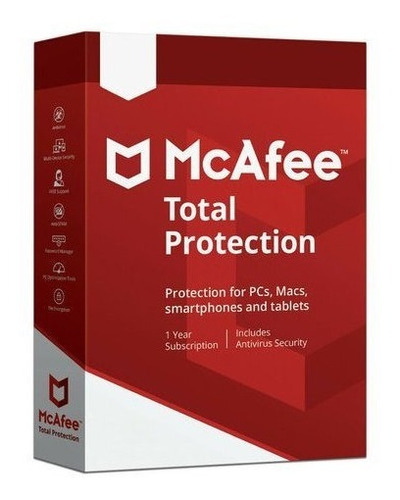 Antivirus Mcafee Total Protection 2019 10 Dispositivos 1 Año