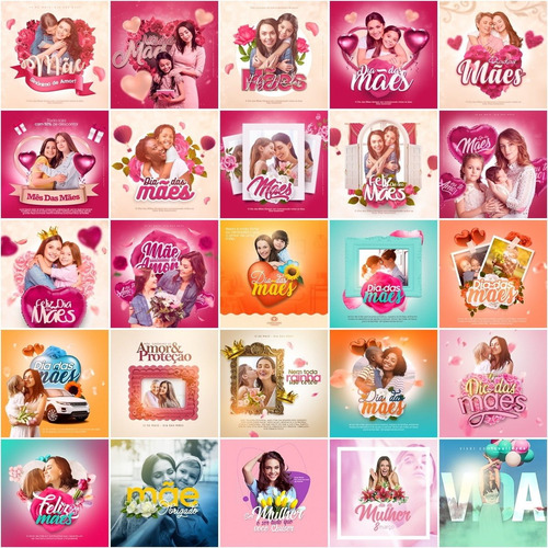130 Artes Mídias Sociais Dia Das Mães Editáveis Psd