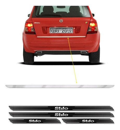 Friso Porta-malas Fiat Stilo 2003/11 + Kit Soleira Protetora