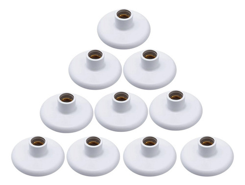 Kit 10 Paflon Simples Luminaria Teto Suporte Lampada E27 Estrutura Branco 127/220v