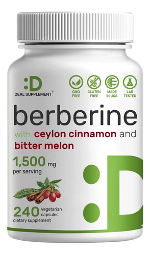 Suplemento De Berberina 500 Mg Por Cápsula (1500 Mg Por Por