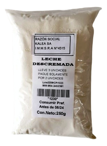 Leche Descremada En Polvo 250 G Lleve 3 Pague Solo 2