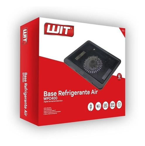 Base Portátil Wit Wpc400 Refrigerante Con Ventilador Luz Led