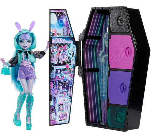 Monster High Muñeca Skulltimate Neon Twyla Armario Disfraces