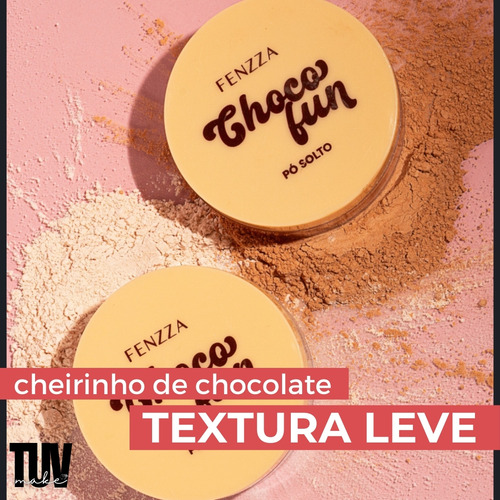 Pó Solto Facial Matte Fenzza Choco Fun Cheirinho Chocolate
