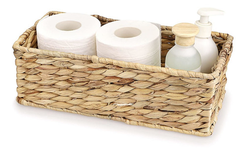 Sumnacon Water Hyacinth Toilet Paper Basket- Decorativo Tej