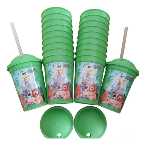 17 Vasos Milkshake Personalizados Souvenir Cumple Infantil 