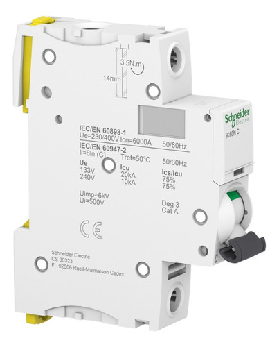 Interruptor Termomagnetico Acti 9 Ic60n 1 X 32 Amp A9f74132