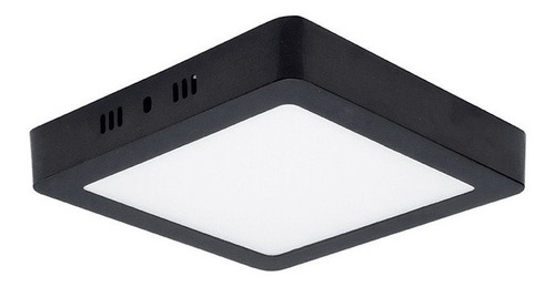 Aplique Plafón Led Cuadrado 12w Negro Luz Fria