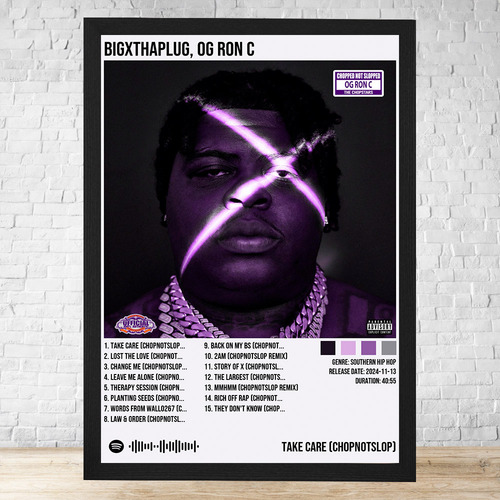 Cuadro Bigxthaplug Og Ron C 30x40 Con Vidrio Y Marco C873 Negro Clasico