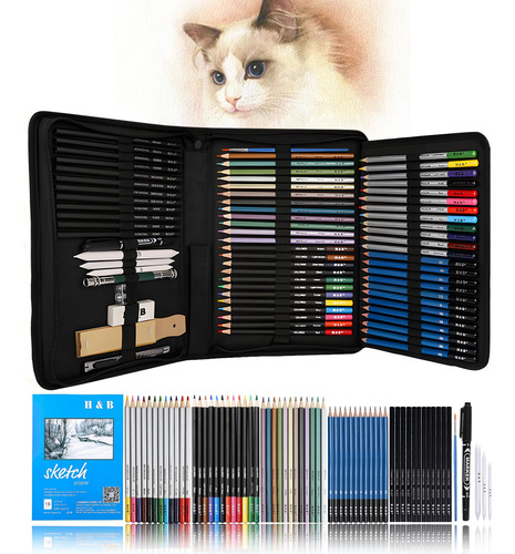 Ruiao 72 Piezas Kit De Lápices De Dibujo Arte Dibujo