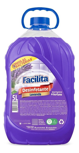 Desinfetante Bactericida Audax Facilita 5 Litros Lavanda