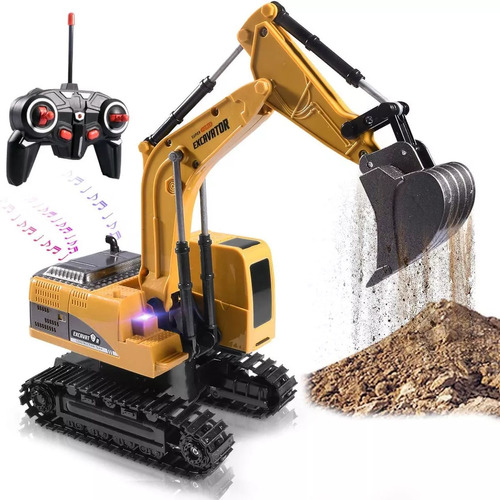 Mini Excavadora De Control Remoto Con Pala De Metal Y Contro