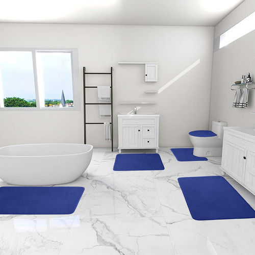 Juego De 5 Alfombras De Baño De Espuma Para Baño, 5 Unidades