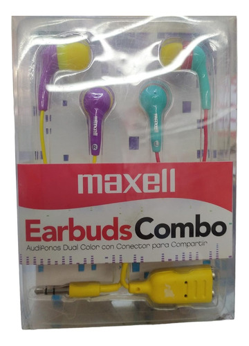 Audífonos Duo Compartido Combo Color Maxell Bajos Profundos!