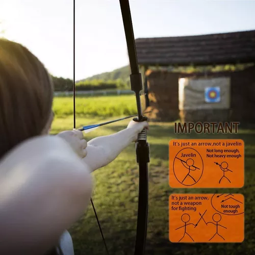 Juego de arco recurvo con arco y flecha para jóvenes, lazos para  principiantes para caza al aire libre, juego de arco y flechas con equipo  para