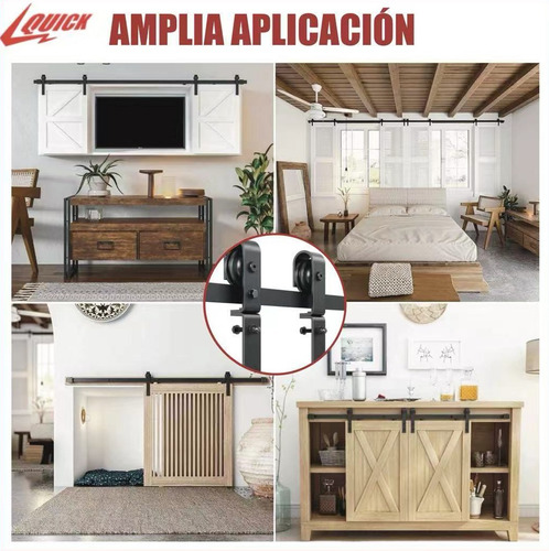 Quick Kit Correderas 2mt Para Colgar 1 Puerta Estilo Granero