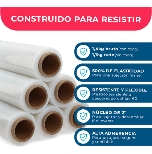 Film Stretch Transparente 1,4kg 275m Pack Mayorista - 1 Und
